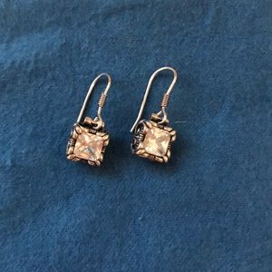 Silver cubic zirconia drop earrings